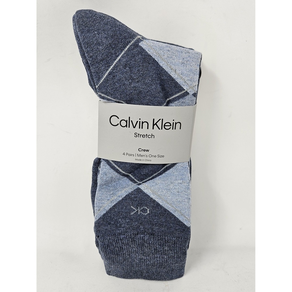 Calvin Klein Men's Cotton Crew Socks, TWO 4-PACKS, Sz 7-12, Denim‎ Blue, NEW! - Picture 2 of 10